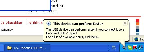  usb 2.0 sorunsalı 'this device can perform faster'