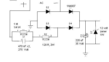  220 ac volt'dan 12 volt dc şeklinde bir beslemeye ihtiyacım var devreyi kendim çizdim ama olmadı??