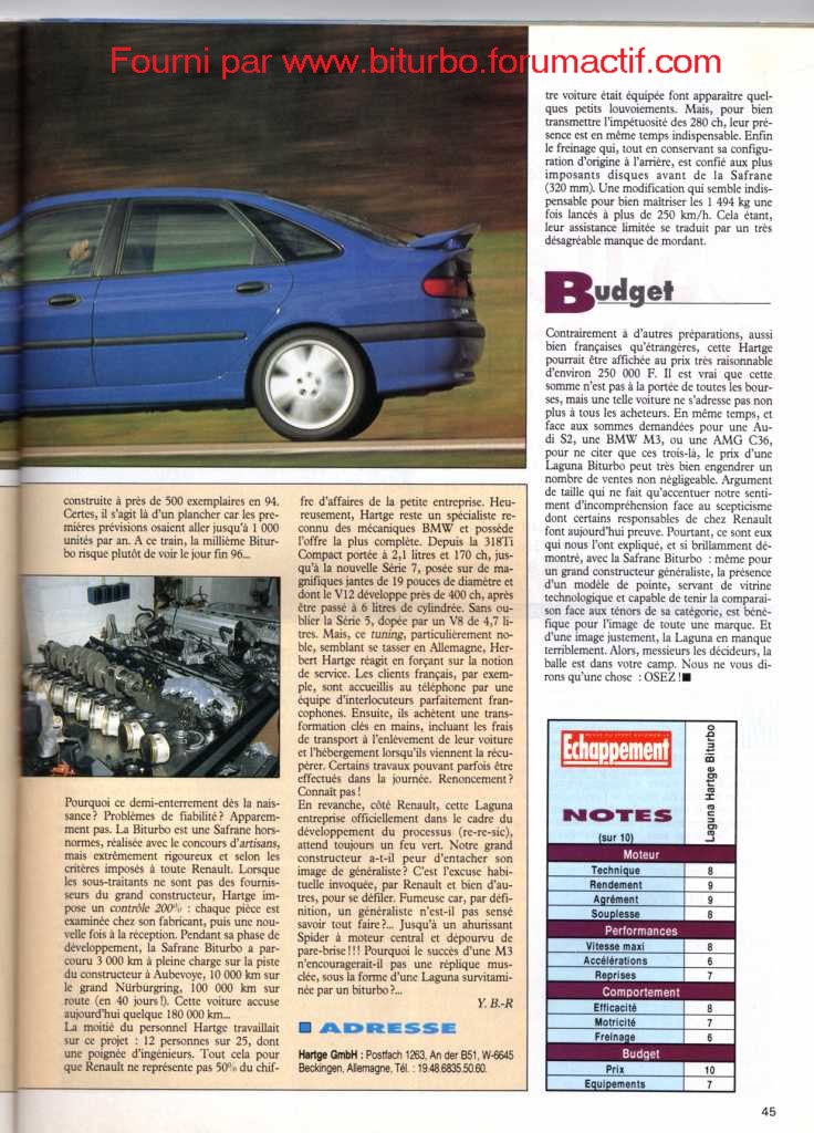  Hartge Laguna Biturbo