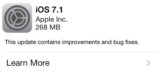 iOS 7.1 yayınlandı