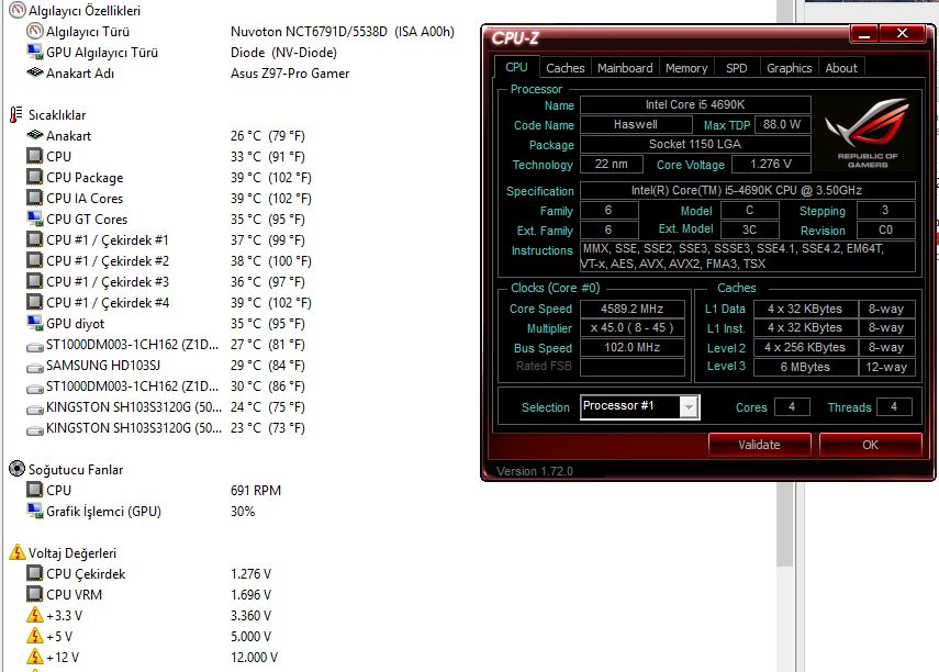  Asus Z97 Pro Gamer mi Msı Gaming 7 mi