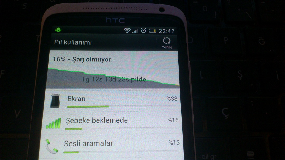  HTC ONE X ÖRNEK PİL SÜREM...