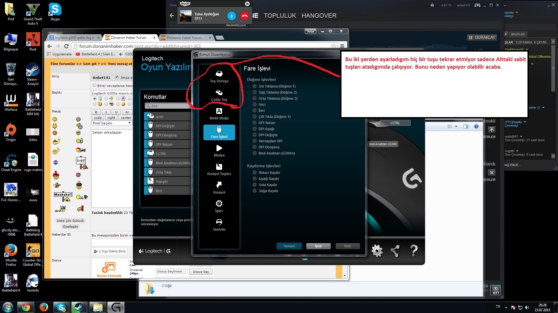  Logitech G300s macro ayarı