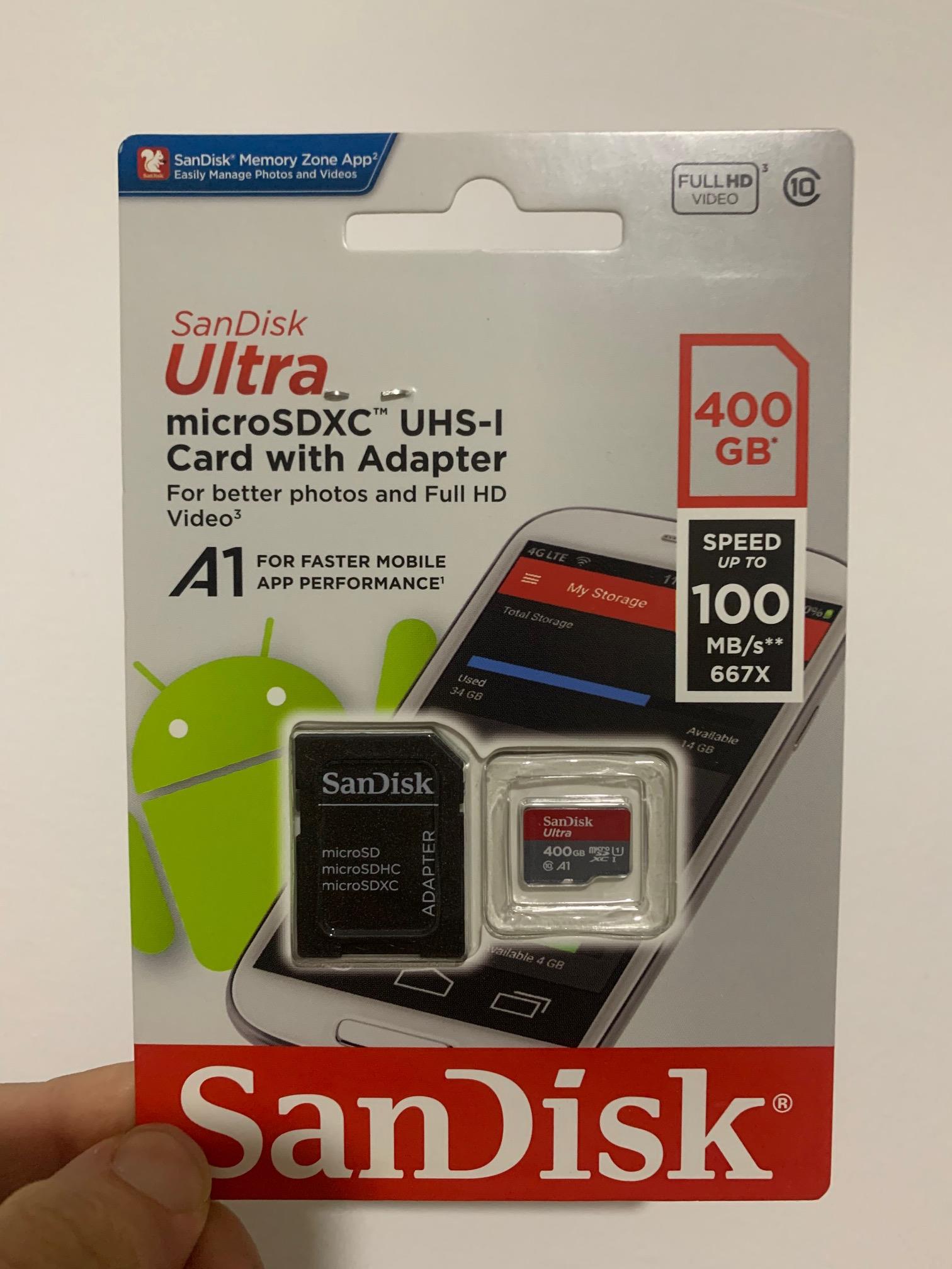 Sıfır SanDisk Ultra 400GB 100MB/Sn Class10 Hafıza Kartı