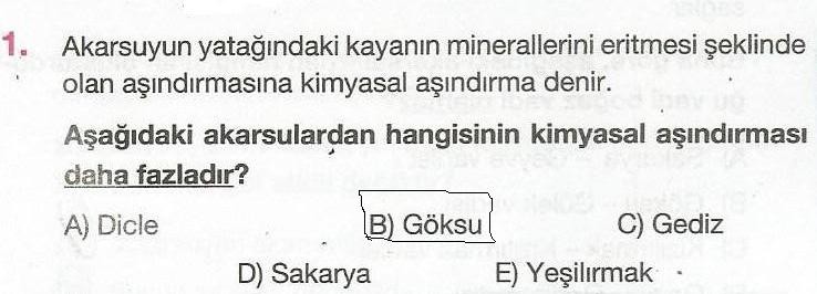  Coğrafya dış kuvvetler soruları