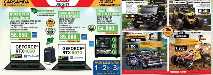 BİM marketler GeForce RTX 5070 ekran kartlı Monster oyuncu bilgisayarı satacak