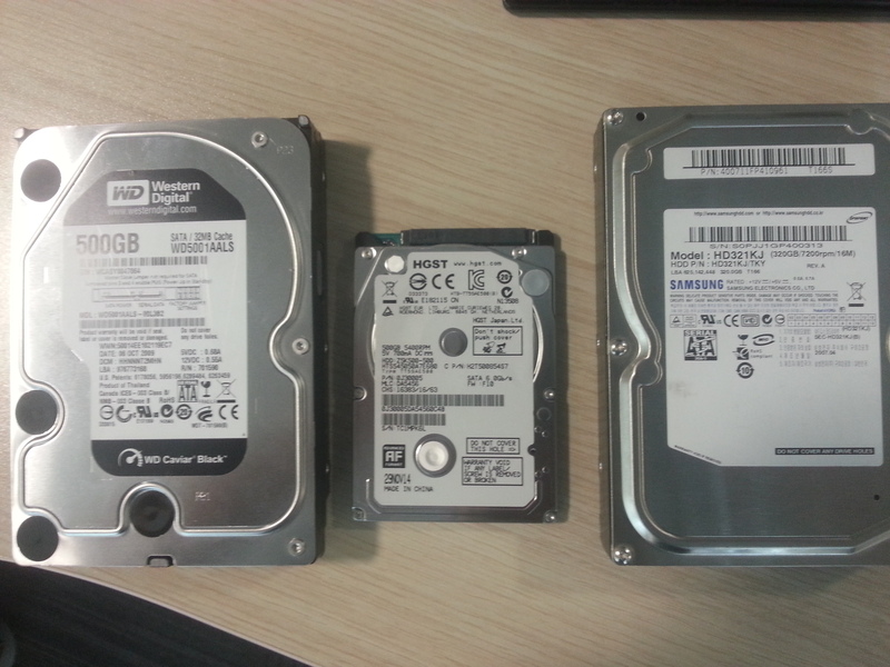  500 GB WD Black + 500 GB HGST + 320 Gb Samsung (ankara)