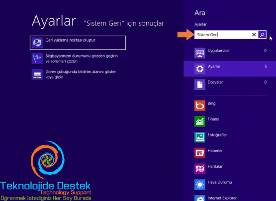  Windows 8.1 masaüstünde isimsiz bir klasör var.