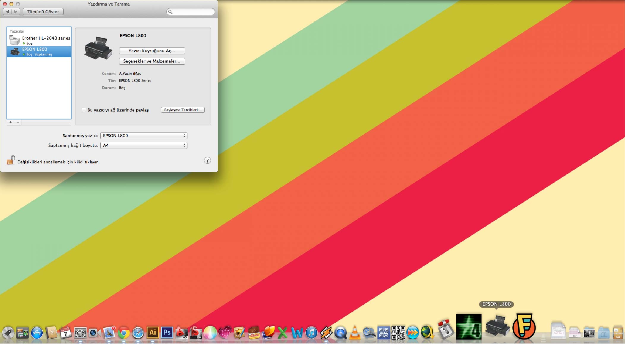  osx lion'a epson L800 yazıcı kurma