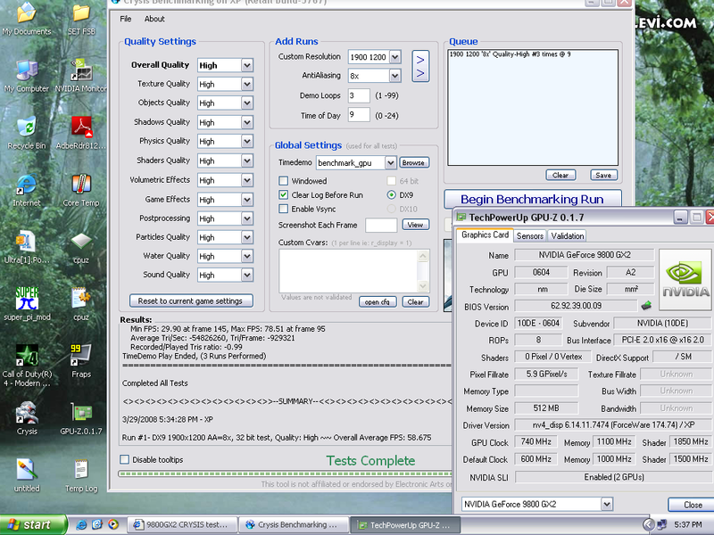  LÜTFEN YARDIM.......9800 GX2DE DÜŞÜK FPS CRYSIS