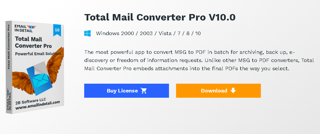Total Mail Converter Pro Ücretsiz lisans Windows