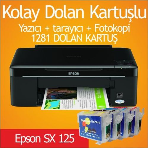  EPSON SX125 ve KOLAY DOLAN KARTUŞ SETİ SADECE 129 TL