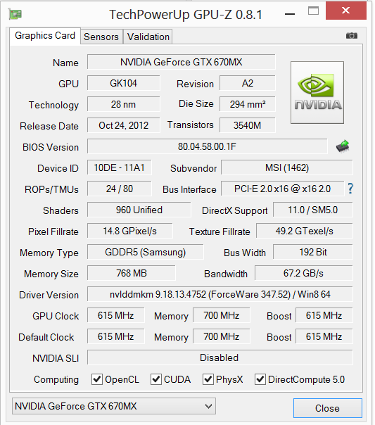  Nvida Geforce 670MX -Ayrılmış Video Belleği Sorunu