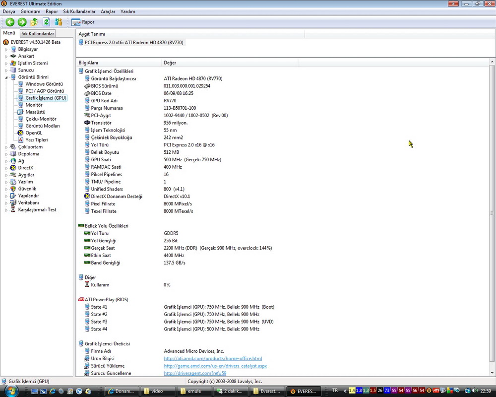  TR de ilk ATİ HD 4870 kullanıcı testleri Crysis, Vantage, COD4 , TDU, GRİD, DevilMayCry4, COD4
