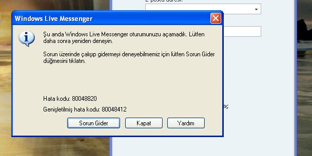  bilgisayar msn'ye girmiyor.....