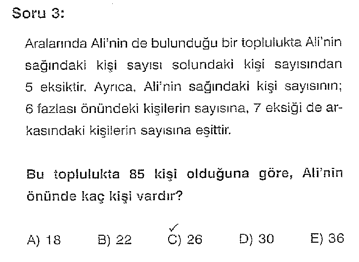  Mat - 1 Problem Sorularım