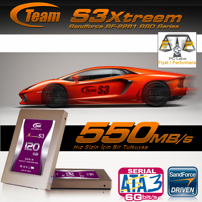  (İNDİRİM) SATILIK ÇOK AZ KULLANILMIŞ Team Xtreem S3 120GB 550-500MB/sn 2.5' Sata3 SSD