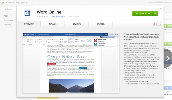 Office Online artık web uygulaması olarak Chrome'da