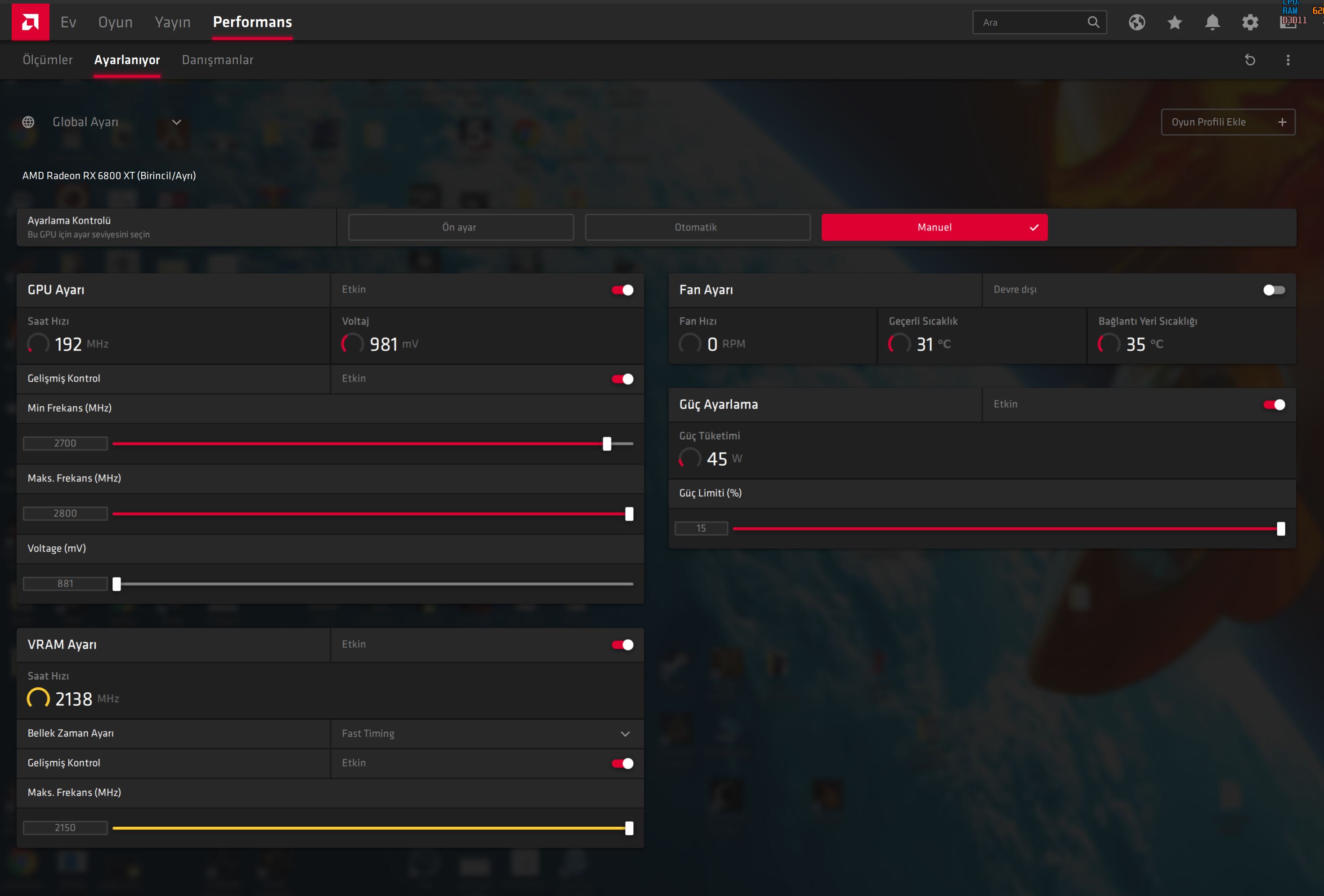 RX 6800XT Overclock test sonuçları (3d Mark eklendi)