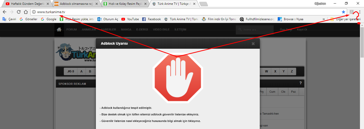 Adblock olmamasına rağmen internet sayfaları ısrarlar var diyor...