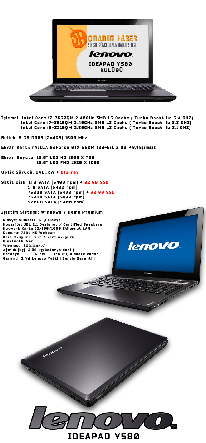  Lenovo Ideapad Y580 Kulübü[GTX 660M][Yenilendi][83 Üye]