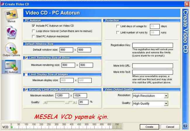  VCD de slayt gösterimi yardım!!