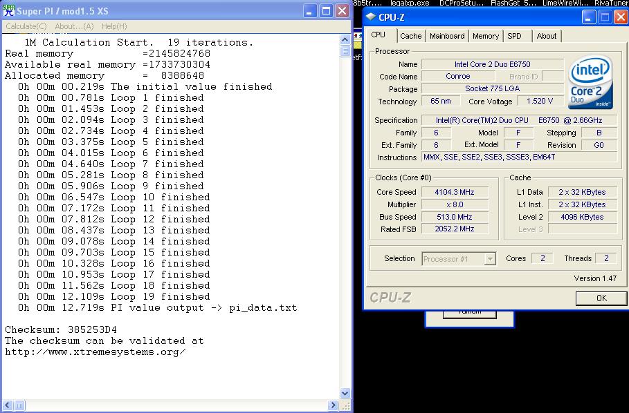  e6750@4100mhz with nirvana