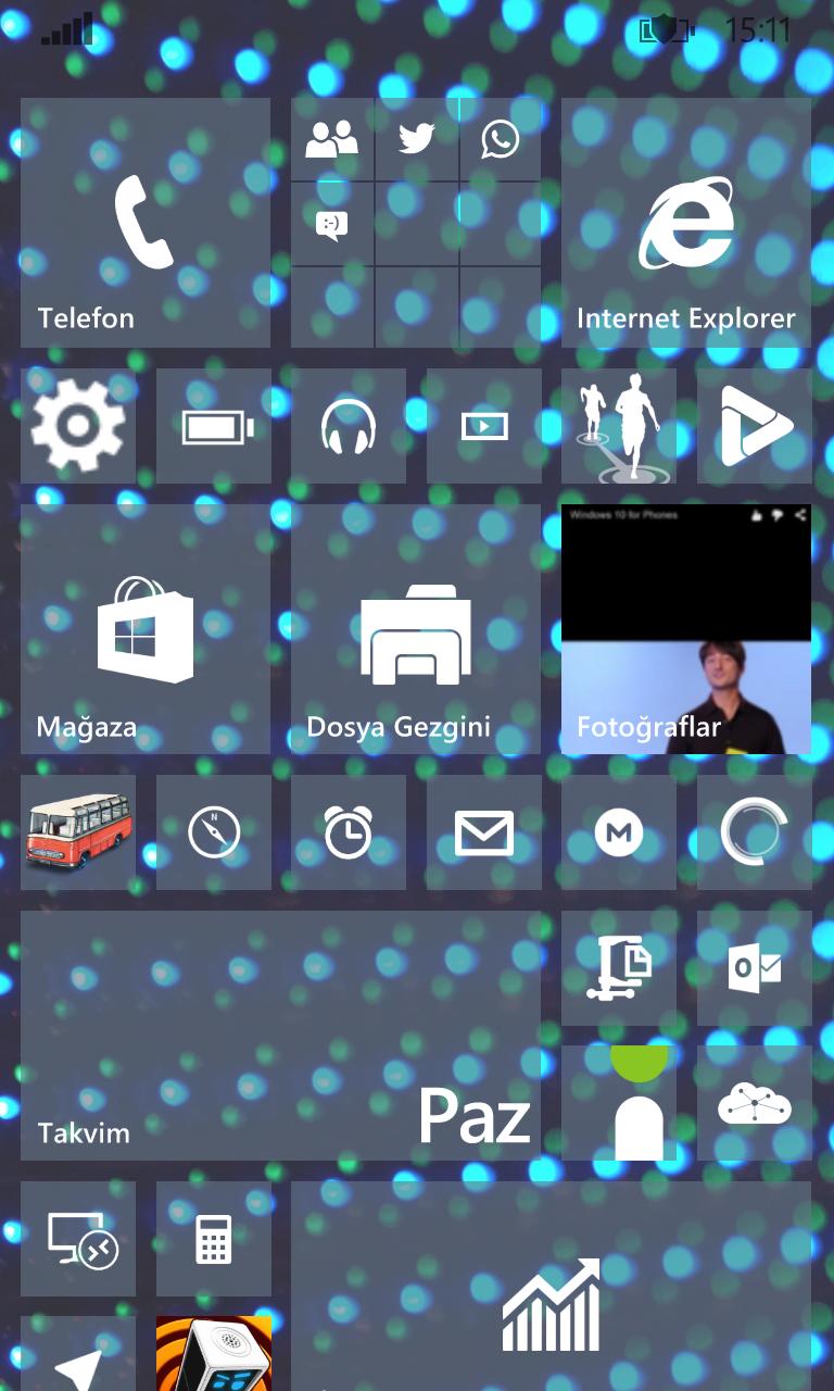  Windows Phone 8.1 Ana Ekranlarınız