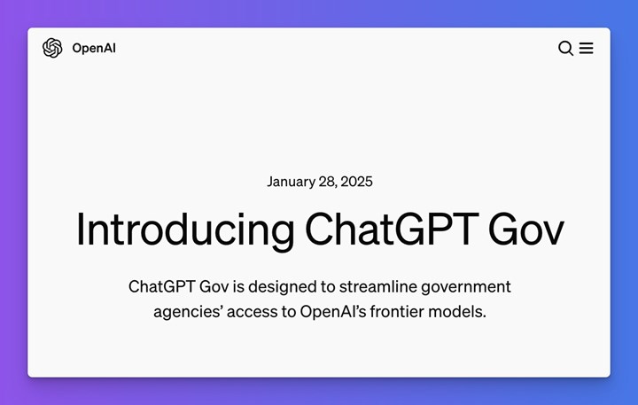 ChatGPT Gov: OpenAI’dan ABD hükümeti için yeni yapay zeka