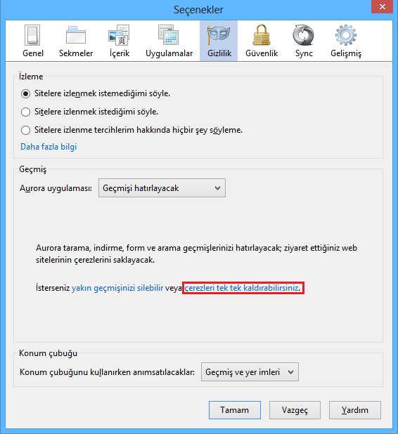  firefox 'yonlendirme gecersiz' hatası