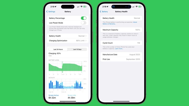 iOS 17.4, iPhone'ların pil sağlığının normal olup olmadığını gösterecek