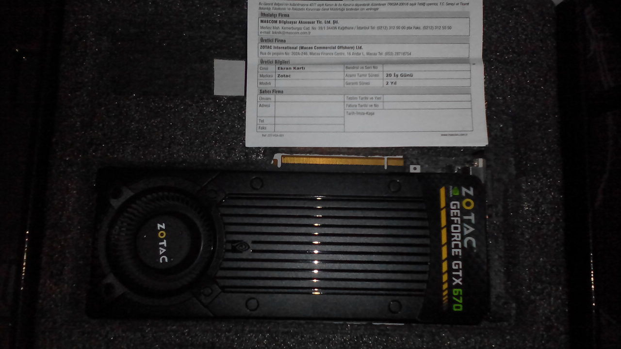  satidi ZOTAC GTX670 2GB 256Bit DX11.1 █