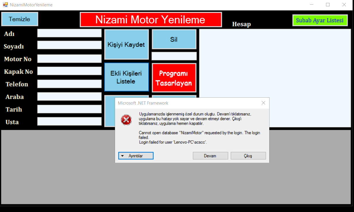  Yaptığım Proje Başka Bilgisayarda çalıştırma C#