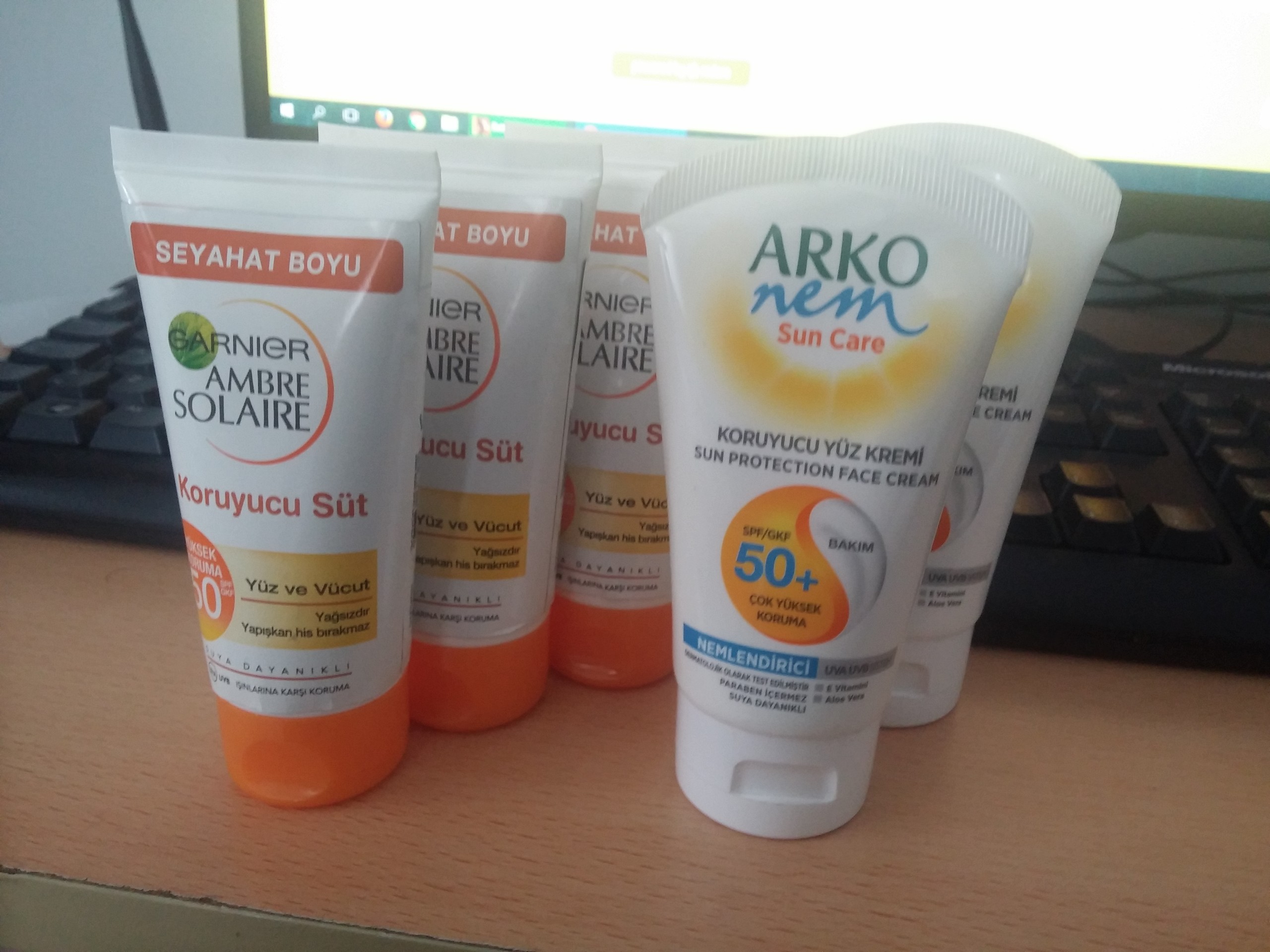  GÜNEŞ KREMLERİ +50 (Arko 75mL ve Garnier 50mL)