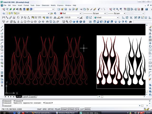  Mod için autocad de çizilmiş ateş efekti lazım.