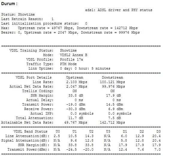  ADSL2+ Ve VDSL2+ Hat hızı ve hat problemleri maximum alacağınız hız Ve Tüm Herşey.