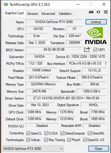 Nvidia RTX 3080 Ti GPU’larını RTX 3090 için yeniden adlandırıyor
