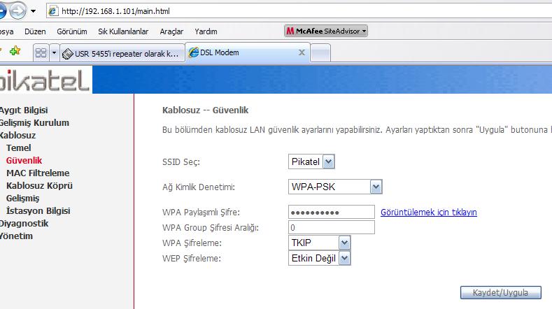  USR 5455'i repeater olarak kullanmak