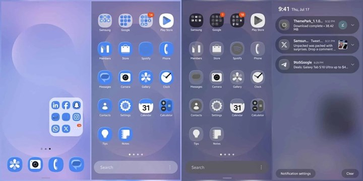 Apple ile dalga geçen Samsung, Glass tasarımlı simgelerini kullanıma sundu