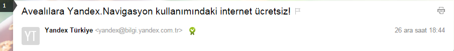  yandex navigasyon avea'lılara ücretsiz! (uygulamadaki veri kullanımına para almıyor)