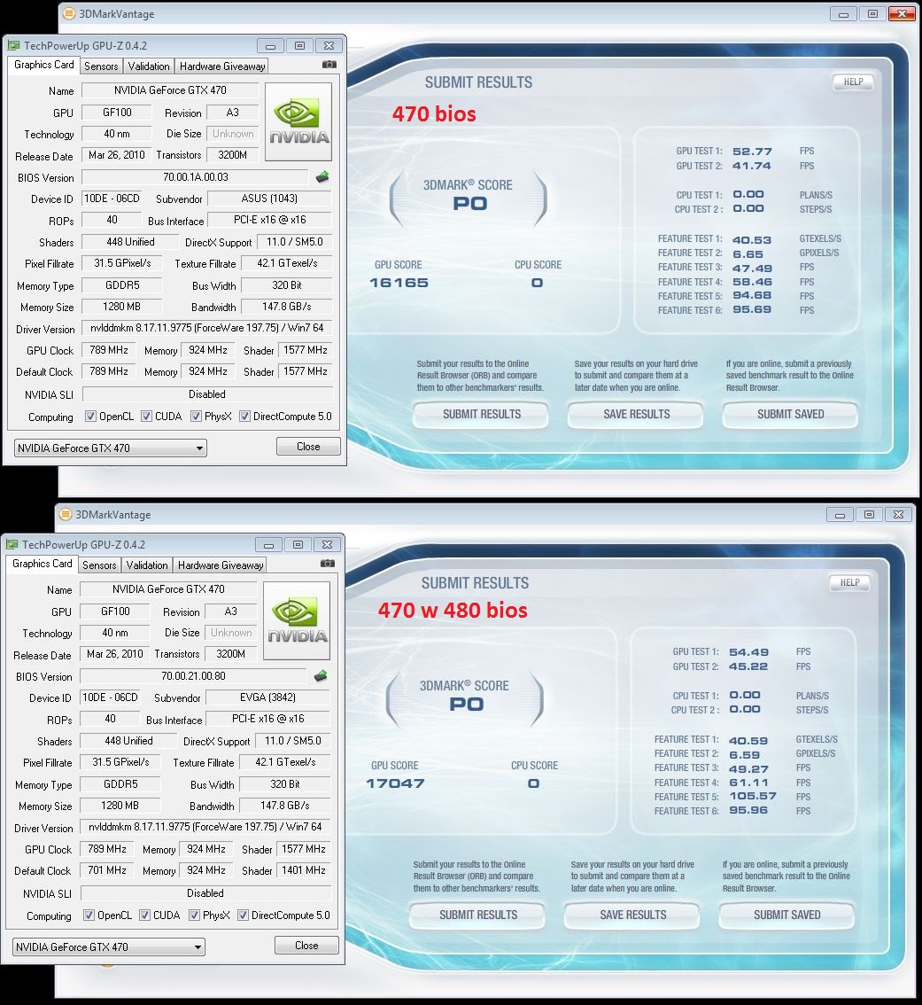  GTX470'e GTX480 Bios'u Flash'ladım...