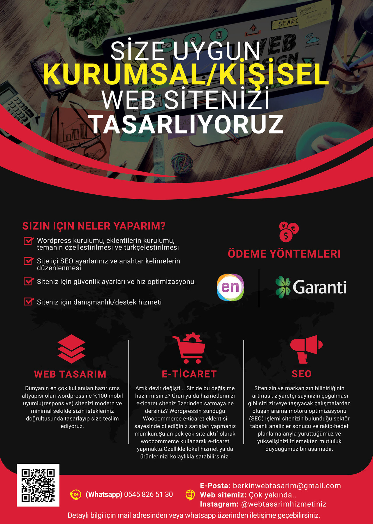 Kurumsal/kişisel web sitenizi tasarlıyoruz