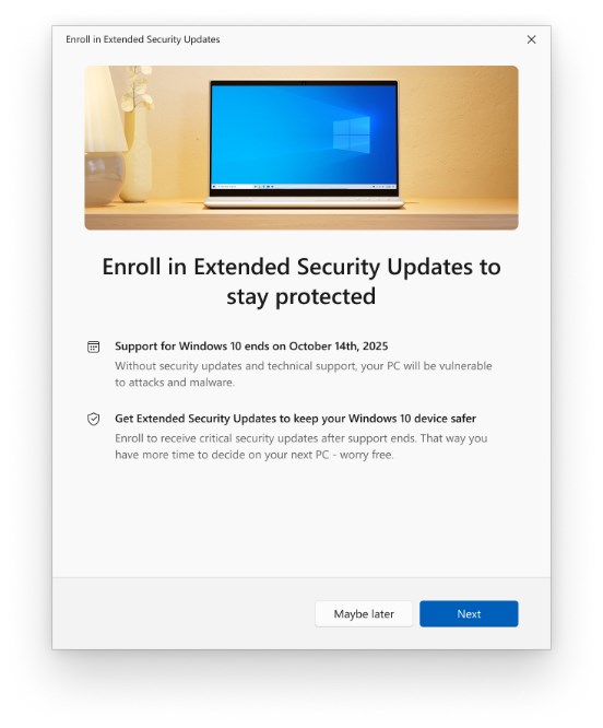 Windows 10 desteği sonlanıyor: 1 yıl ücretsiz güncelleme sunulacak