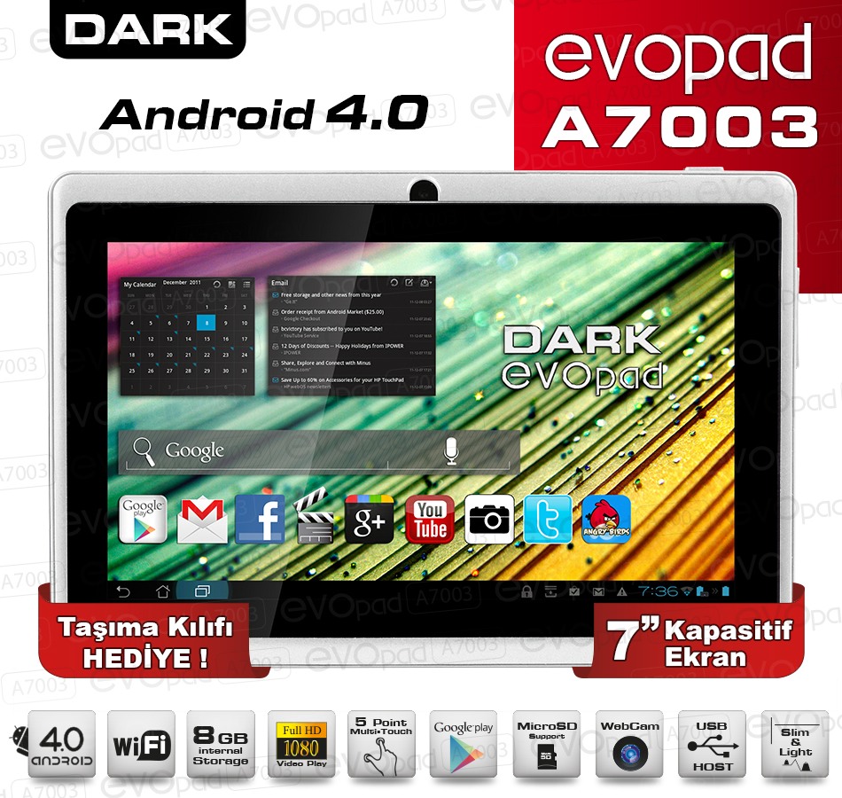  SATILDI: Dark Evopad A7003 (Süper tablet 95 liraya!!!)