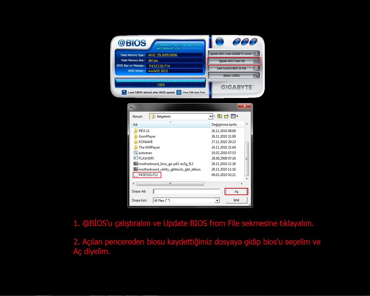 Q flash bios güncelleme sorunu acil