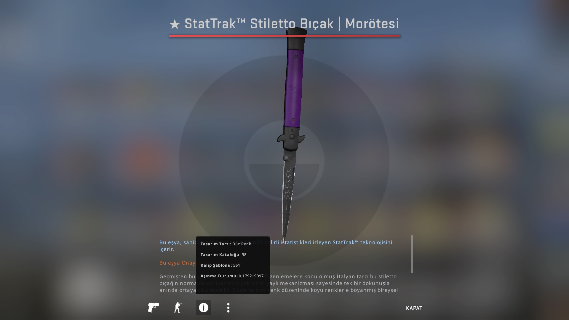 ★ StatTrak™ Stiletto Bıçak | Morötesi FT 