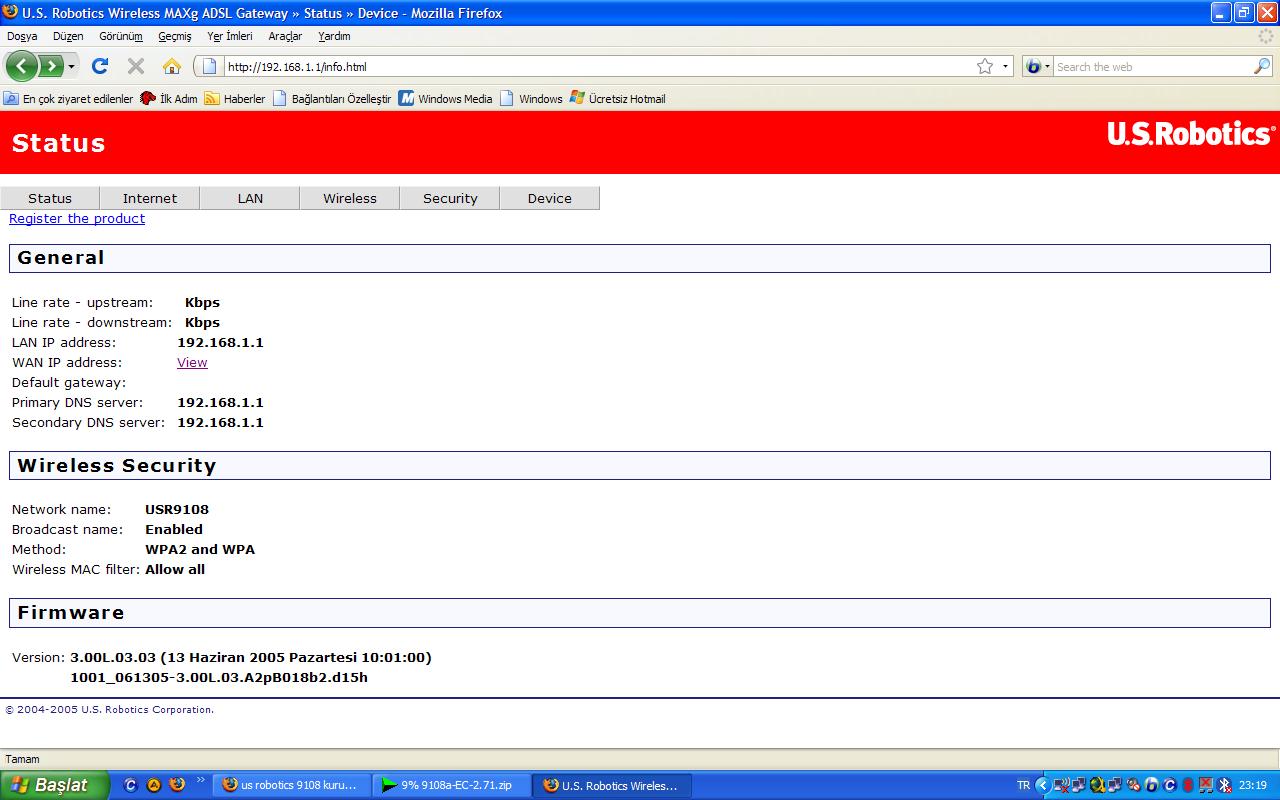  us robotics 9108 kurulum sorunu