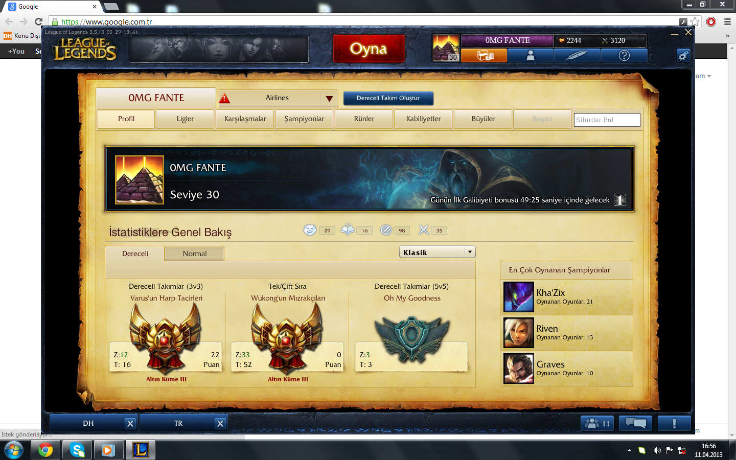  0MG FANTE Ranked Günlüğüm[sezon 3 değişimi]