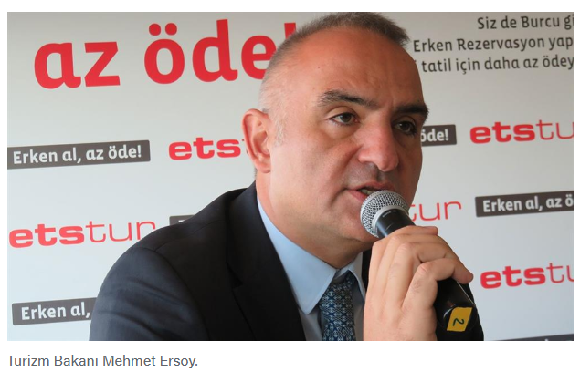 Kültür bakanı Mehmet Ersoy'un sahibi olduğu Ets turun Yunan adalı