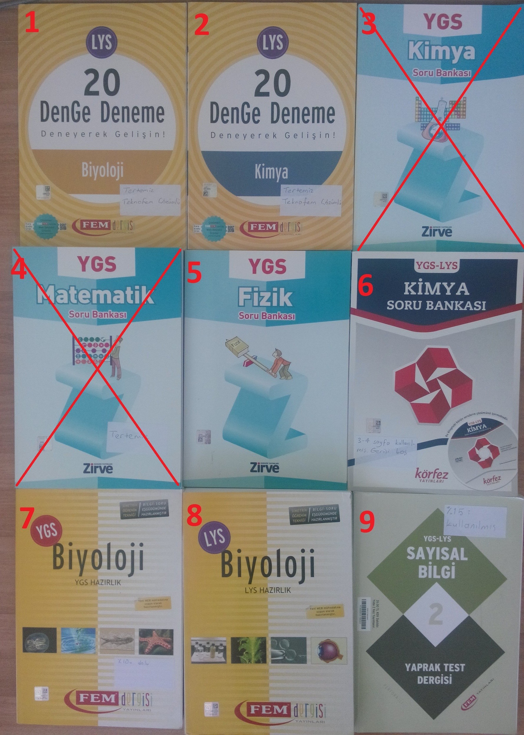  satılık ygs lys deneme kitap dergi